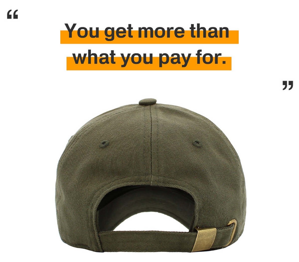 Olive Low Profile Baseball Caps Back View